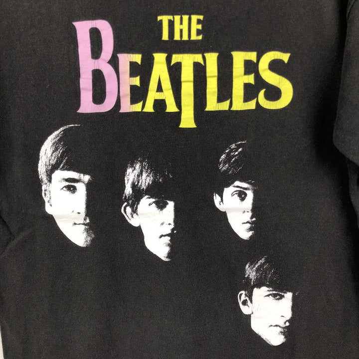 THE BEATLES Band T-shirt, Men's L size cotton black type Vintage Second Hand