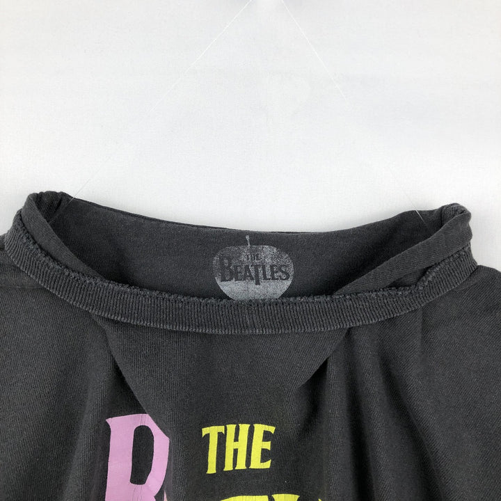 THE BEATLES Band T-shirt, Men's L size cotton black type Vintage Second Hand