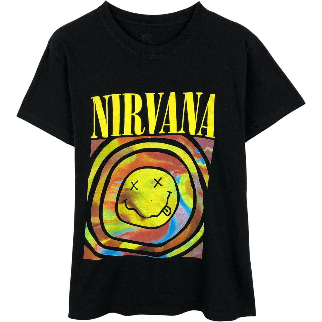 NIRVANA Nirvana Band T-shirt, Band T, Men's M size cotton black type Vintage Second Hand