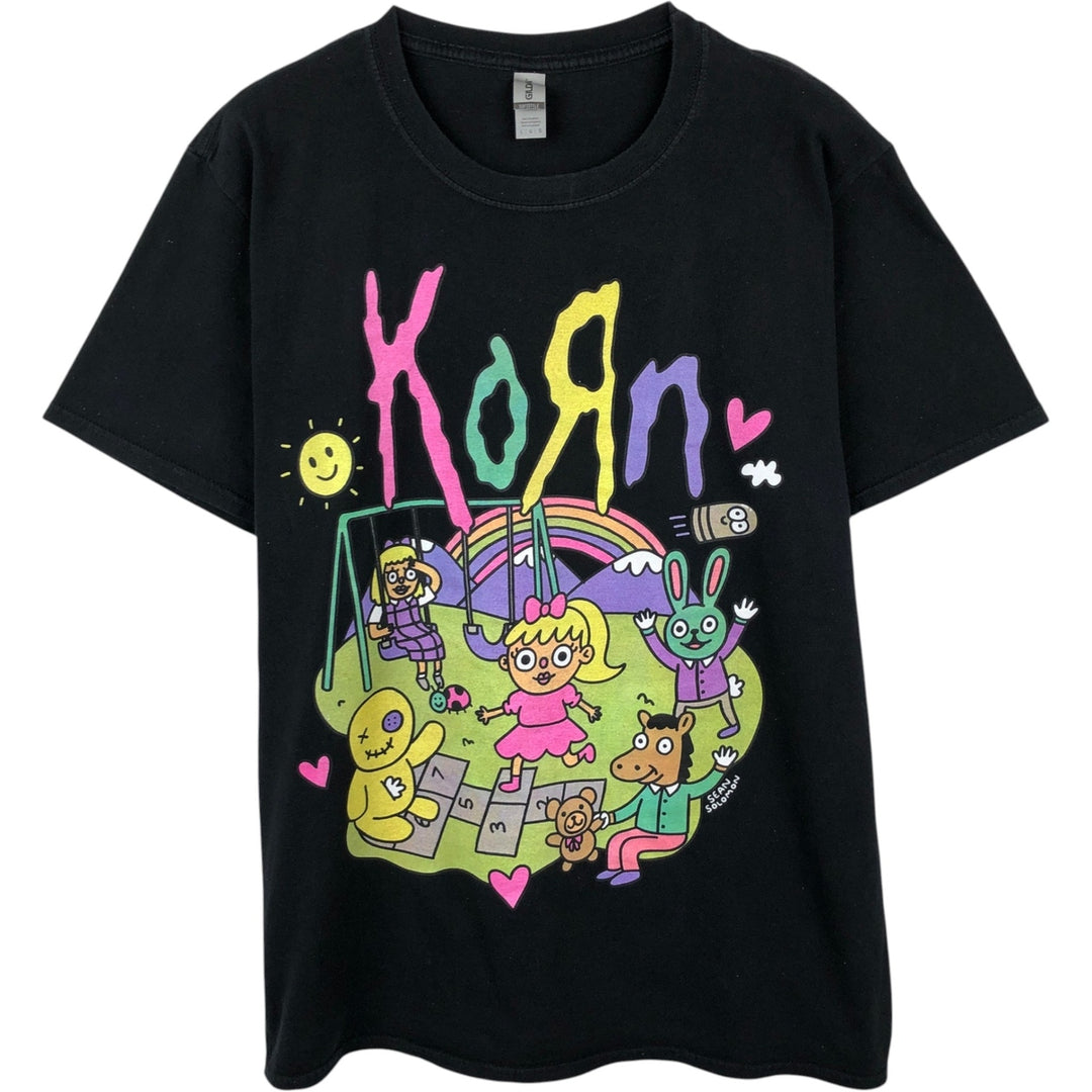 Gildan KORN Band T-shirt, Men's Size L (approx.) cotton black type Vintage Second Hand
