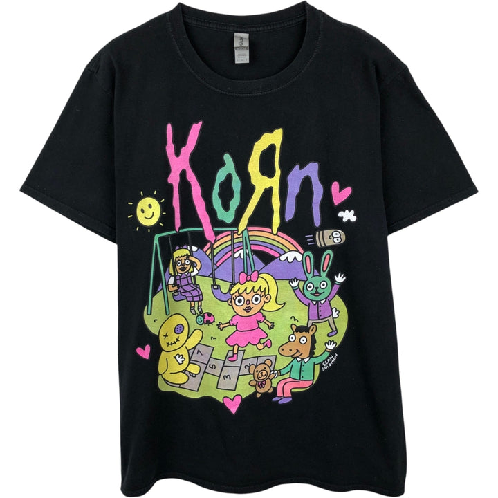 Gildan KORN Band T-shirt, Men's Size L (approx.) cotton black type Vintage Second Hand