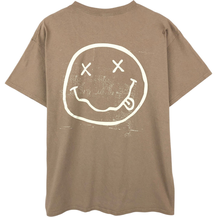 NIRVANA Nirvana Band T-shirt, Band T, Men's L size cotton beige type brown Vintage Second Hand