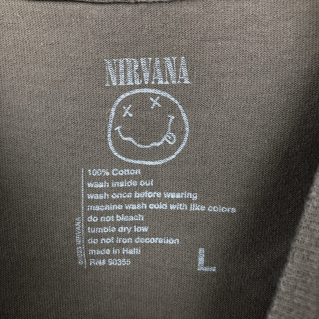 NIRVANA Nirvana Band T-shirt, Band T, Men's L size cotton beige type brown Vintage Second Hand