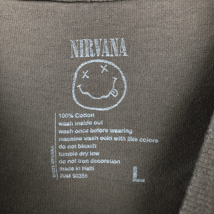 NIRVANA Nirvana Band T-shirt, Band T, Men's L size cotton beige type brown Vintage Second Hand