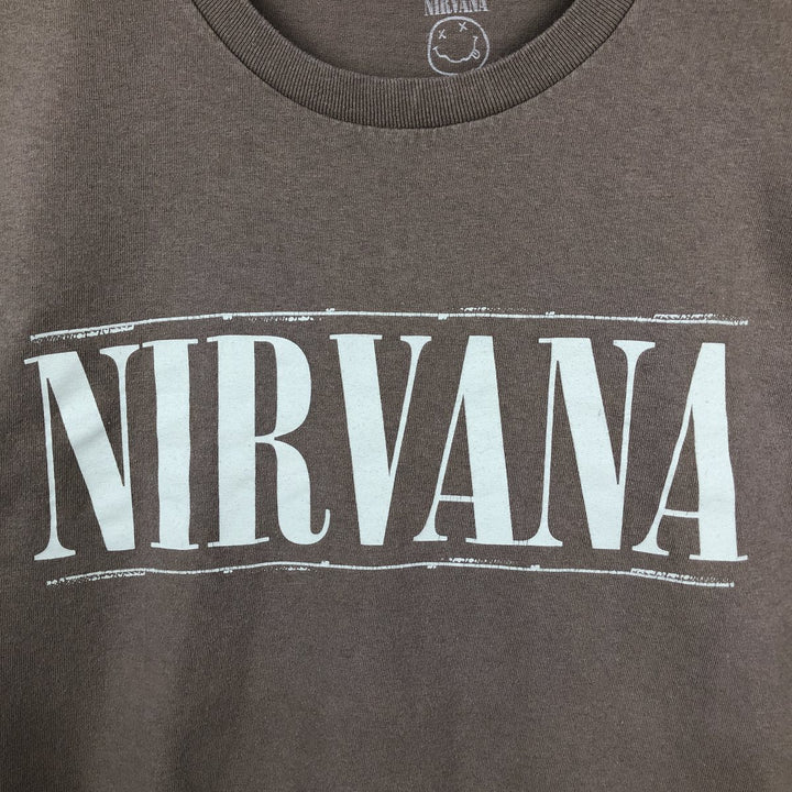 NIRVANA Nirvana Band T-shirt, Band T, Men's L size cotton beige type brown Vintage Second Hand
