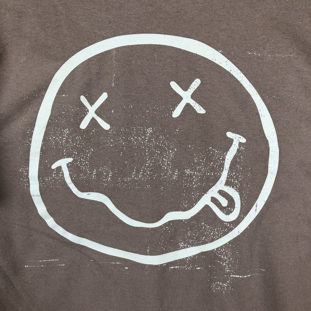 NIRVANA Nirvana Band T-shirt, Band T, Men's L size cotton beige type brown Vintage Second Hand