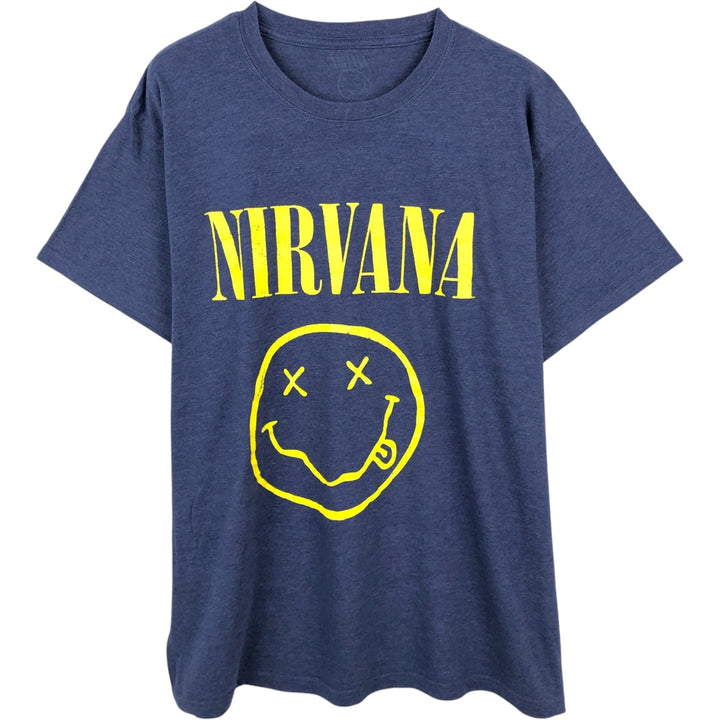 NIRVANA Nirvana Band T-shirt, Band T, Men's XL size unclear blue type Vintage Second Hand
