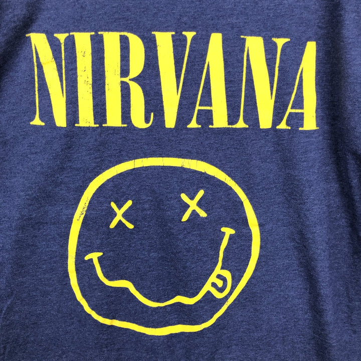 NIRVANA Nirvana Band T-shirt, Band T, Men's XL size unclear blue type Vintage Second Hand