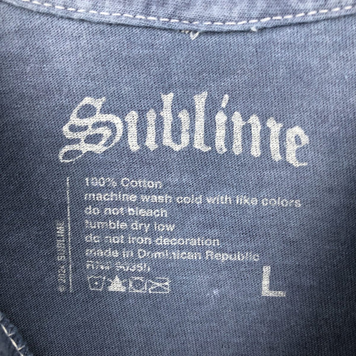SUBLIME Band T-shirt, Men's L size cotton Blue type light blue Vintage Second Hand