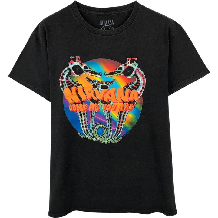 NIRVANA Nirvana Band T-shirt, Band T, Men's M size cotton black type Vintage Second Hand