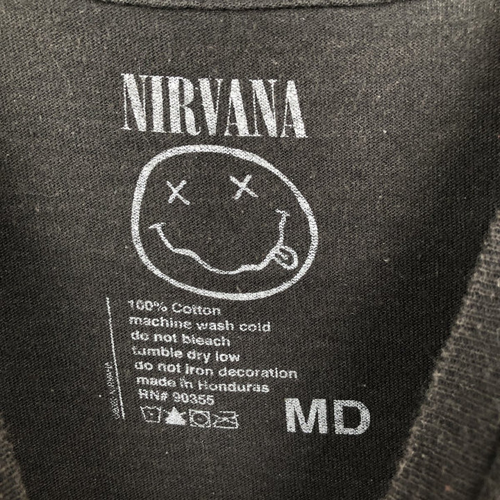 NIRVANA Nirvana Band T-shirt, Band T, Men's M size cotton black type Vintage Second Hand