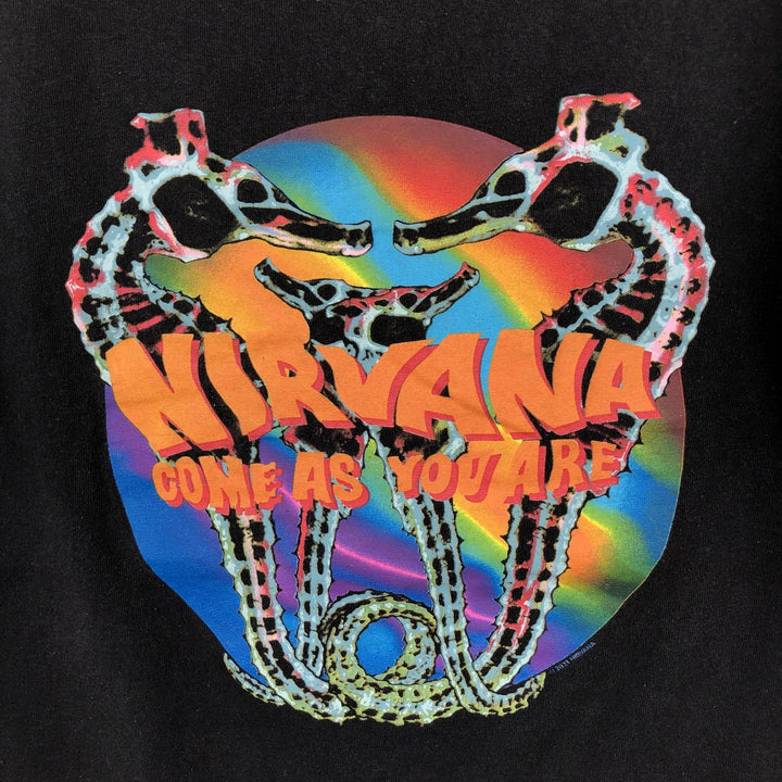 NIRVANA Nirvana Band T-shirt, Band T, Men's M size cotton black type Vintage Second Hand