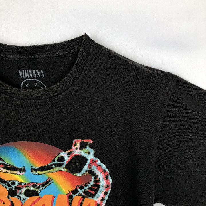 NIRVANA Nirvana Band T-shirt, Band T, Men's M size cotton black type Vintage Second Hand