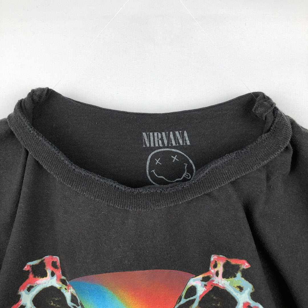 NIRVANA Nirvana Band T-shirt, Band T, Men's M size cotton black type Vintage Second Hand