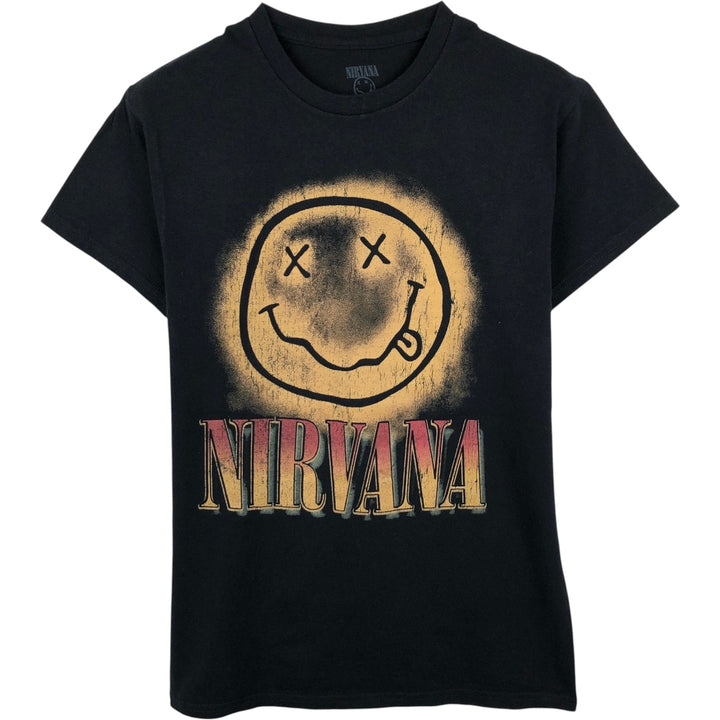 NIRVANA Nirvana Band T-shirt, Band T, Men's S size cotton black type Vintage Second Hand