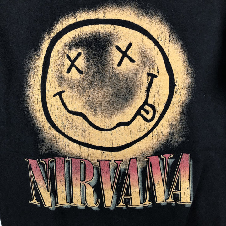 NIRVANA Nirvana Band T-shirt, Band T, Men's S size cotton black type Vintage Second Hand