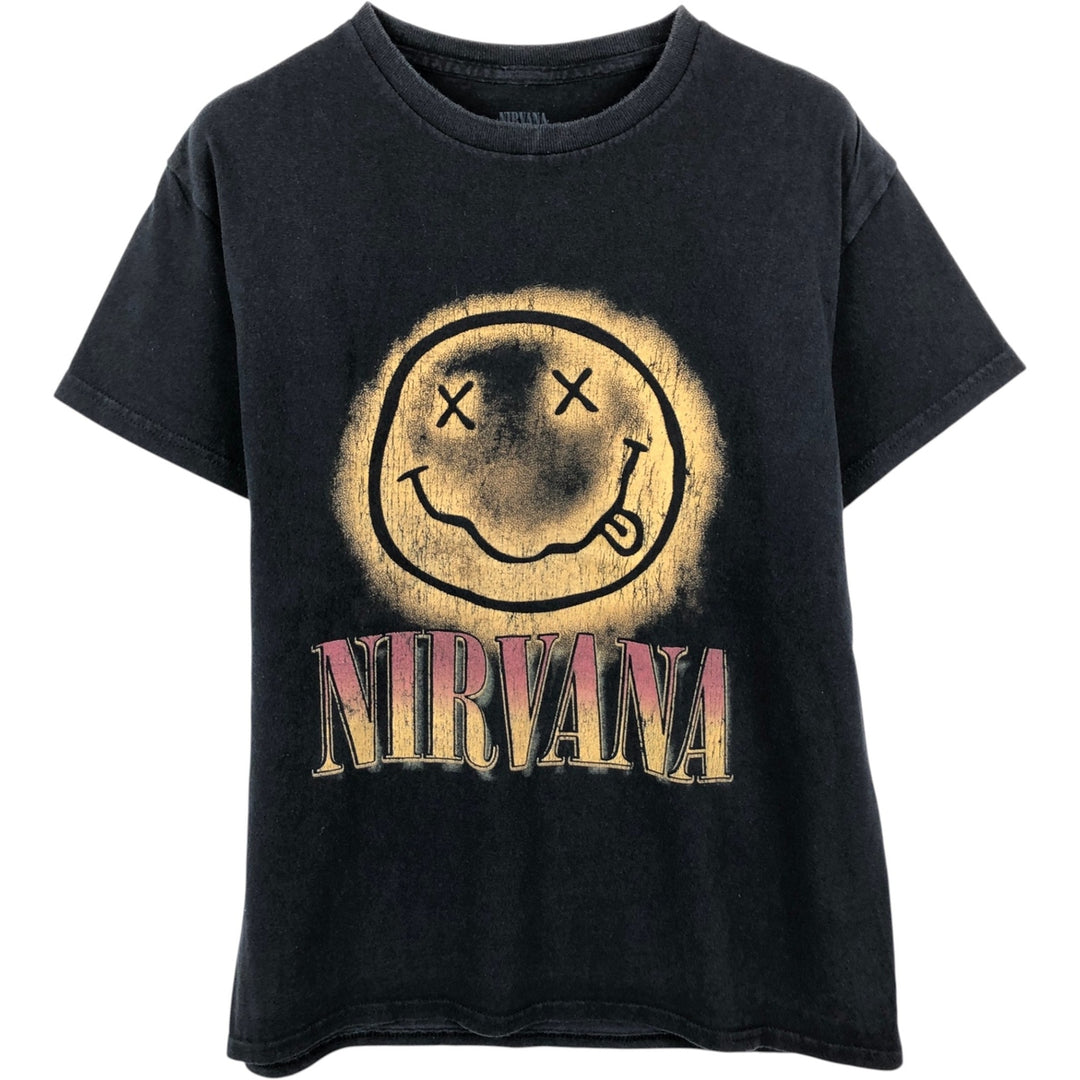 NIRVANA Nirvana Band T-shirt, Band T, Men's M size cotton black type Vintage Second Hand