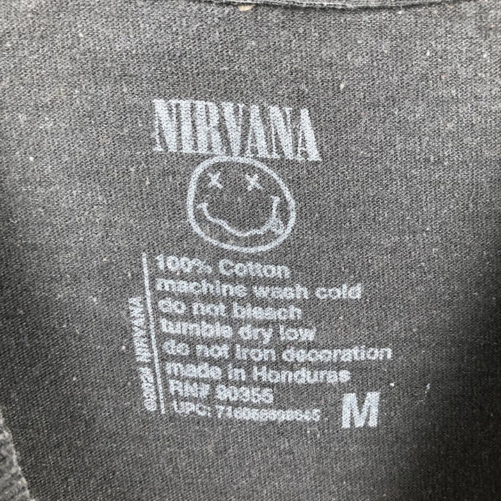 NIRVANA Nirvana Band T-shirt, Band T, Men's M size cotton black type Vintage Second Hand