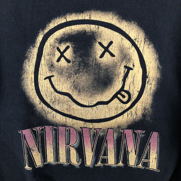 NIRVANA Nirvana Band T-shirt, Band T, Men's M size cotton black type Vintage Second Hand