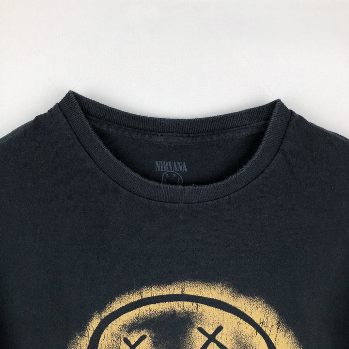 NIRVANA Nirvana Band T-shirt, Band T, Men's M size cotton black type Vintage Second Hand