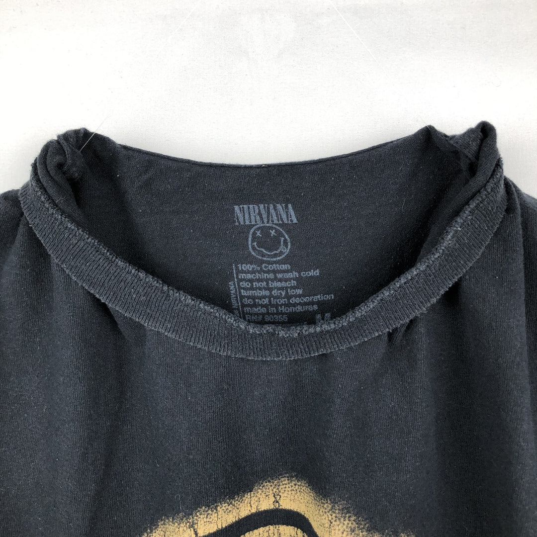 NIRVANA Nirvana Band T-shirt, Band T, Men's M size cotton black type Vintage Second Hand