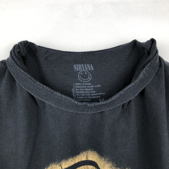 NIRVANA Nirvana Band T-shirt, Band T, Men's M size cotton black type Vintage Second Hand