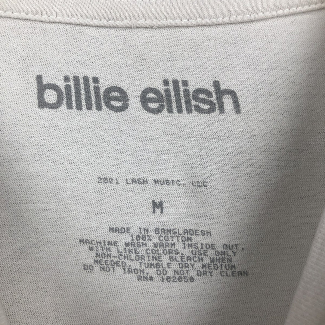 BILLIE EILISH Billie Eilish Band T-shirt Band T Men's M size cotton white type Vintage Second Hand