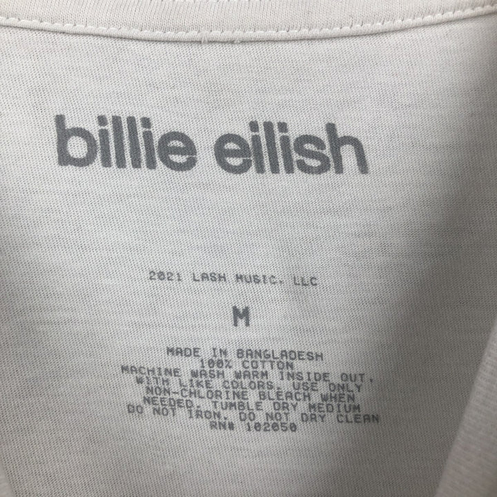 BILLIE EILISH Billie Eilish Band T-shirt Band T Men's M size cotton white type Vintage Second Hand