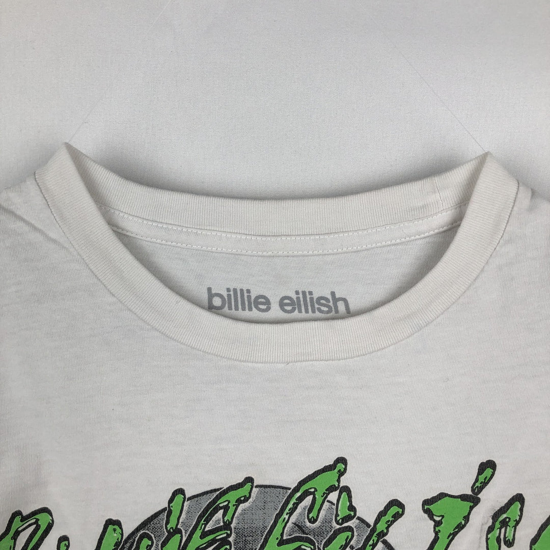BILLIE EILISH Billie Eilish Band T-shirt Band T Men's M size cotton white type Vintage Second Hand