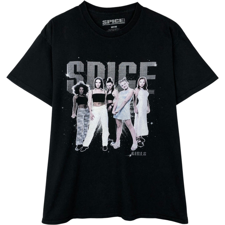 SPICE GIRLS Band T-shirt, Made in the UK, Men's Size L (approx.) cotton black type Vintage Second Hand