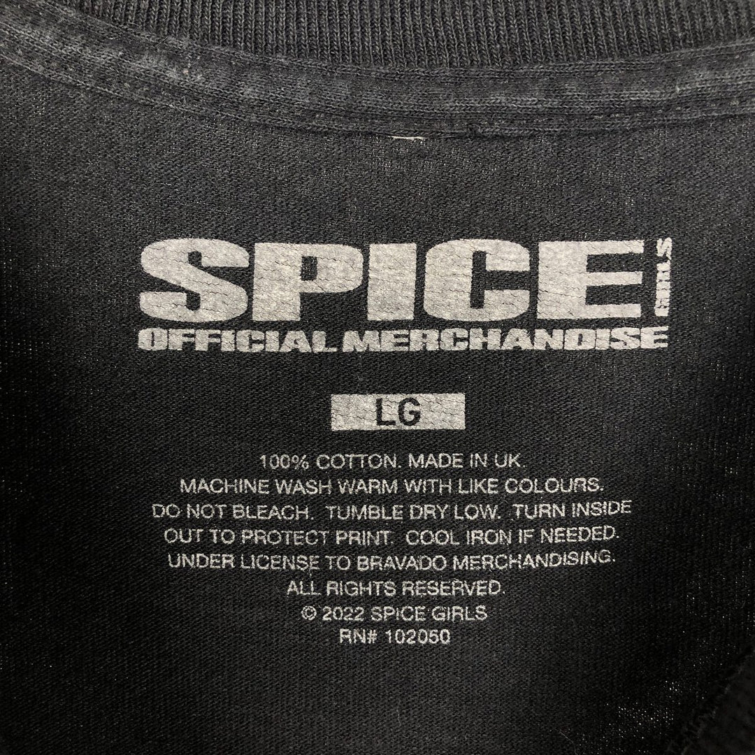 SPICE GIRLS Band T-shirt, Made in the UK, Men's Size L (approx.) cotton black type Vintage Second Hand