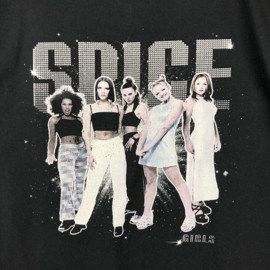 SPICE GIRLS Band T-shirt, Made in the UK, Men's Size L (approx.) cotton black type Vintage Second Hand