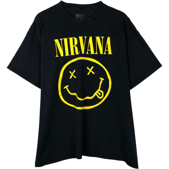 NIRVANA Nirvana Band T-shirt, Band T, Men's XL size cotton black type Vintage Second Hand