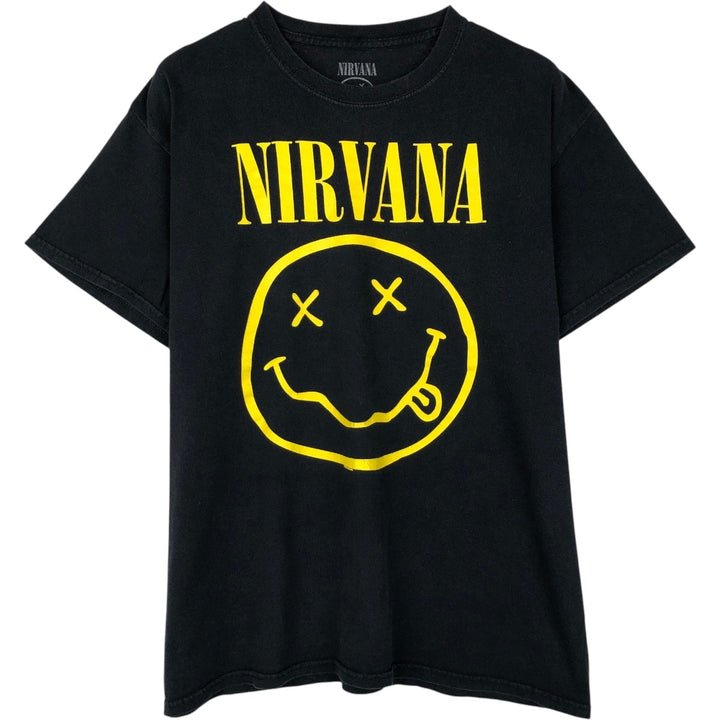 NIRVANA Nirvana Band T-shirt, Band T, Men's L size cotton black type Vintage Second Hand