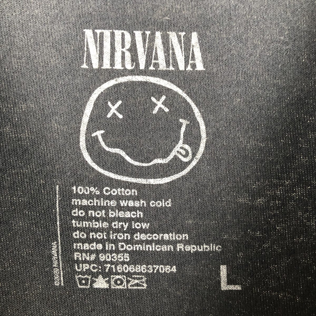 NIRVANA Nirvana Band T-shirt, Band T, Men's L size cotton black type Vintage Second Hand