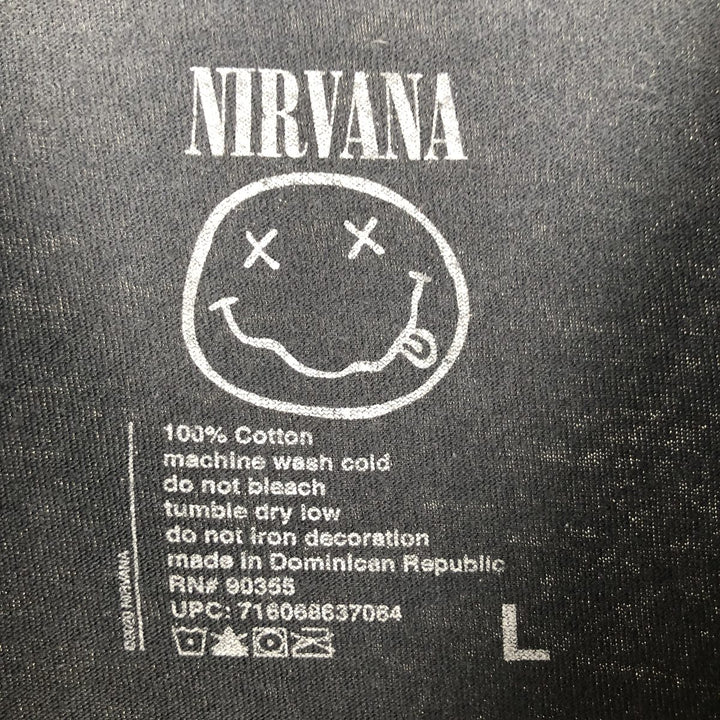 NIRVANA Nirvana Band T-shirt, Band T, Men's L size cotton black type Vintage Second Hand