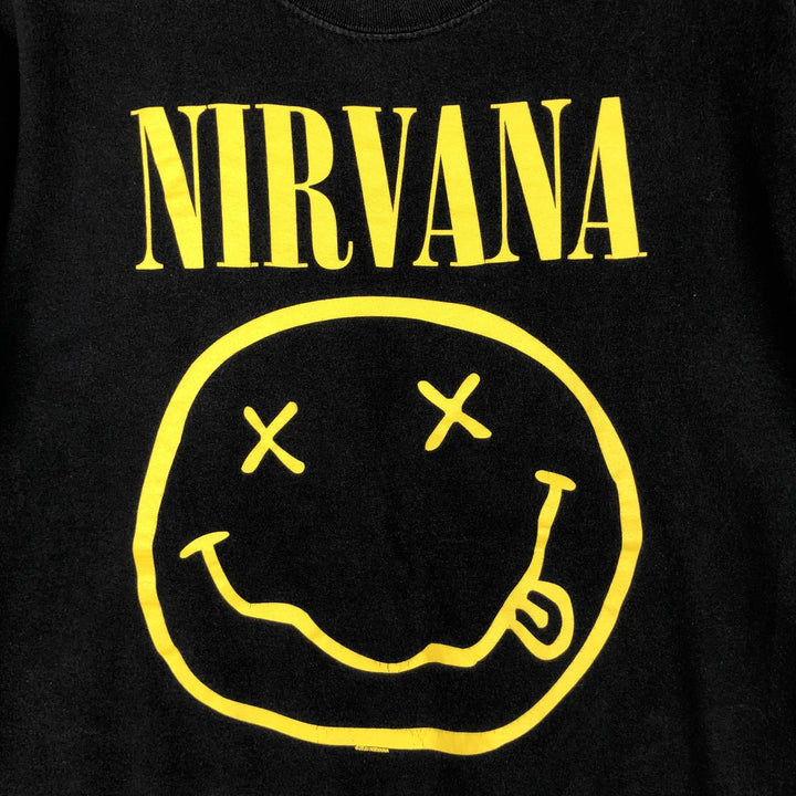NIRVANA Nirvana Band T-shirt, Band T, Men's L size cotton black type Vintage Second Hand