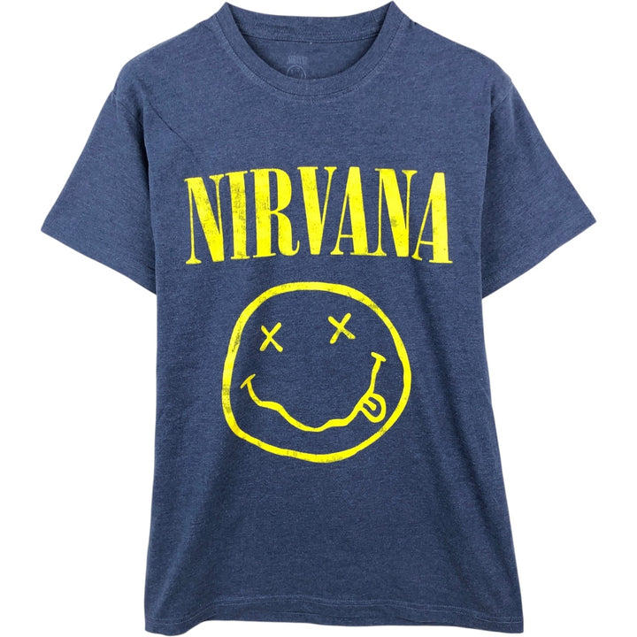 NIRVANA Nirvana Band T-shirt, Band T, Men's M size unclear blue type Vintage Second Hand