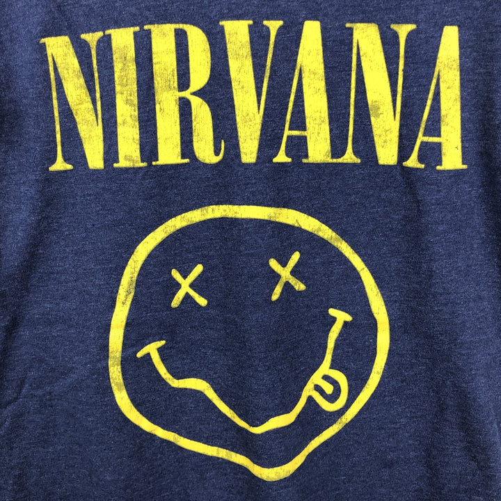 NIRVANA Nirvana Band T-shirt, Band T, Men's M size unclear blue type Vintage Second Hand