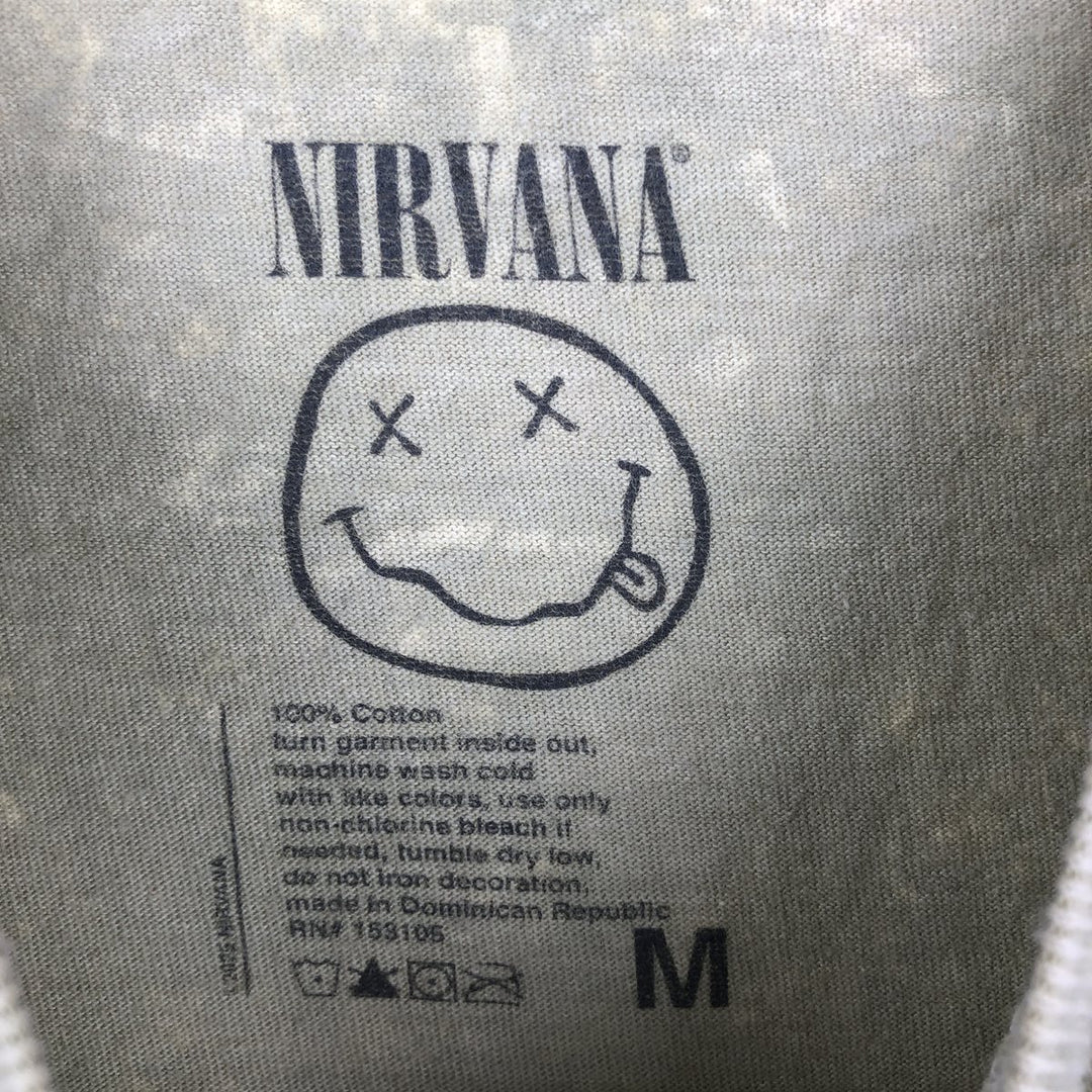 NIRVANA Nirvana Band T-shirt, Band T, Men's M size cotton Beige type Vintage Second Hand