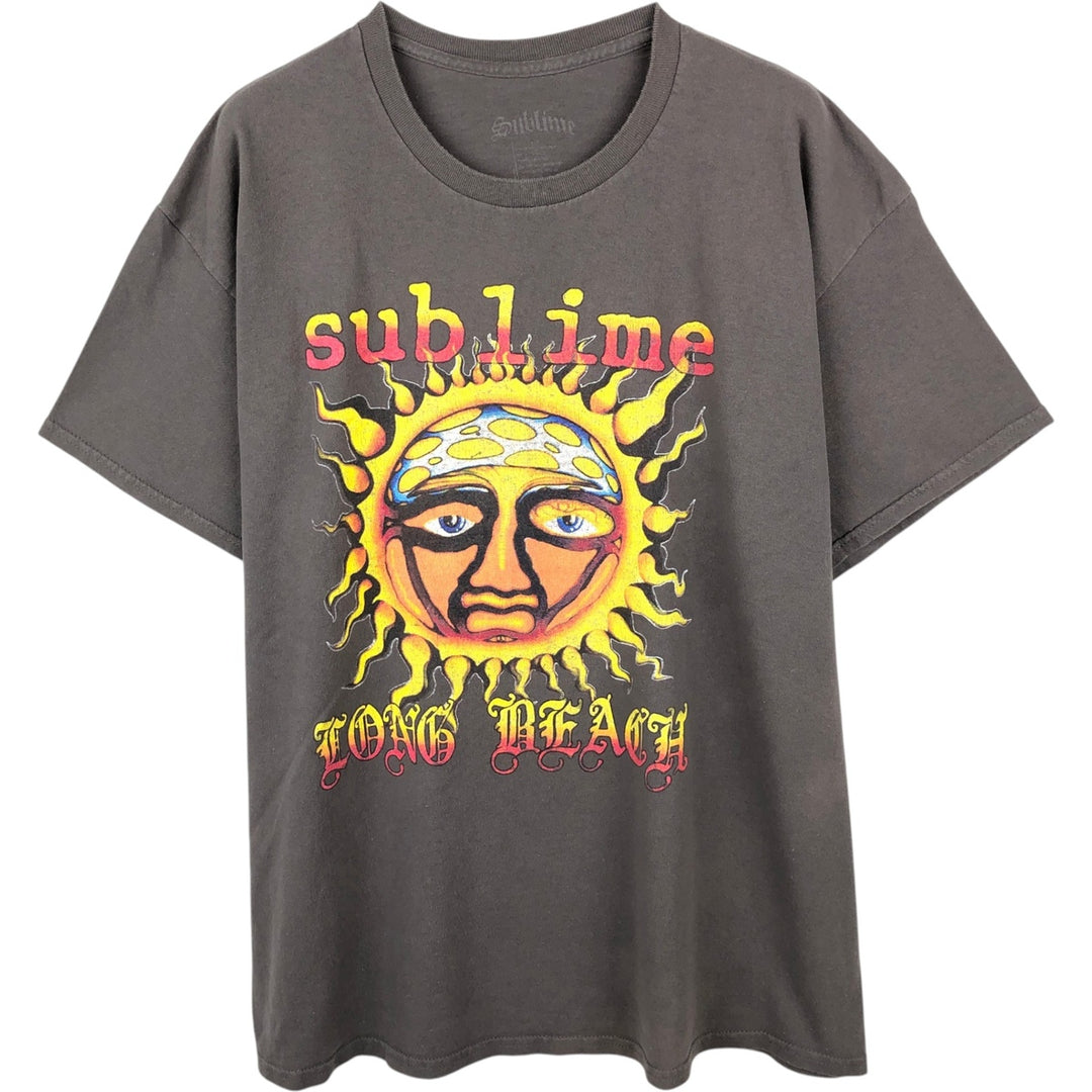 SUBLIME Printed Band T-Shirt, Men's Size XL (approx.) unclear black type Vintage Second Hand