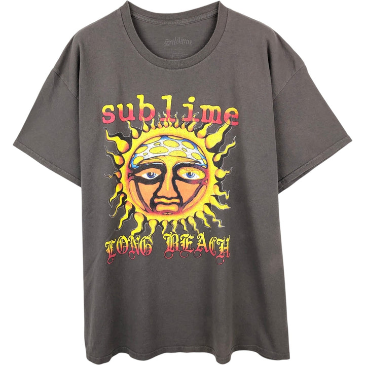 SUBLIME Printed Band T-Shirt, Men's Size XL (approx.) unclear black type Vintage Second Hand