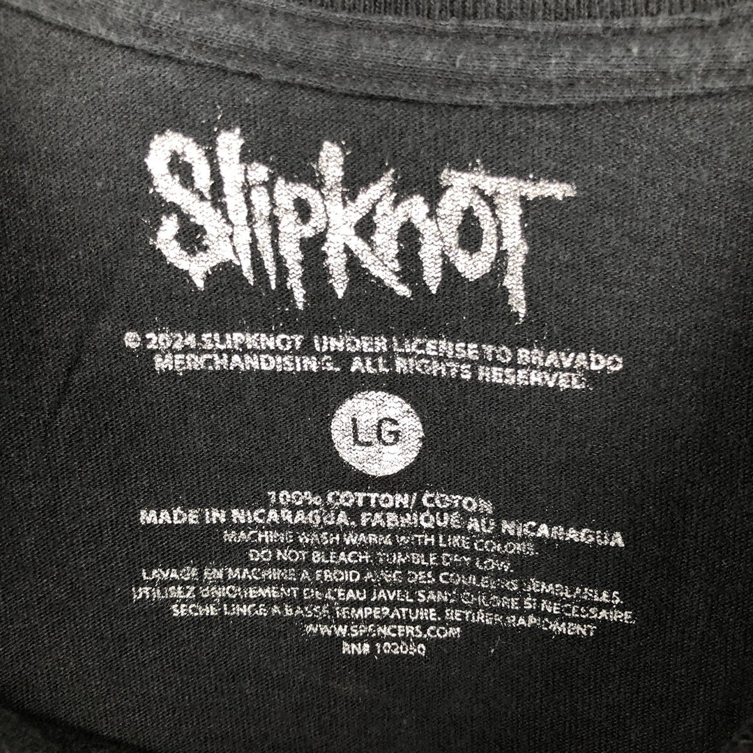 Slipknot Band T-shirt, Band T, Men's L size cotton black type Vintage Second Hand