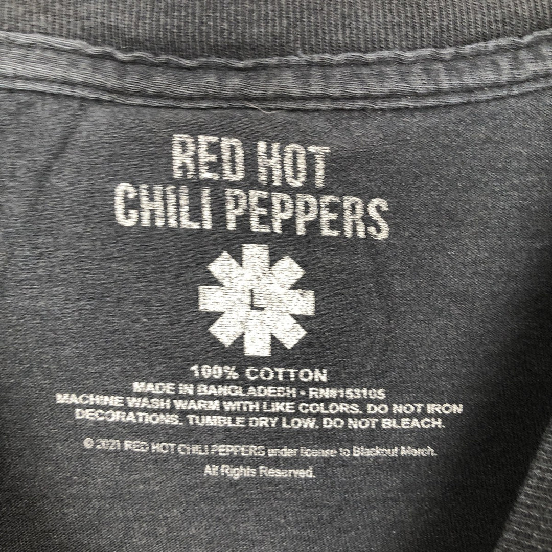 RED HOT CHILI PEPPERS Red Hot Chili Peppers Band T-shirt Band T Men's L size cotton black type Vintage Second Hand