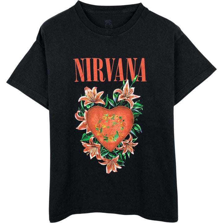 NIRVANA Nirvana Band T-shirt, Band T, Men's M size cotton black type Vintage Second Hand