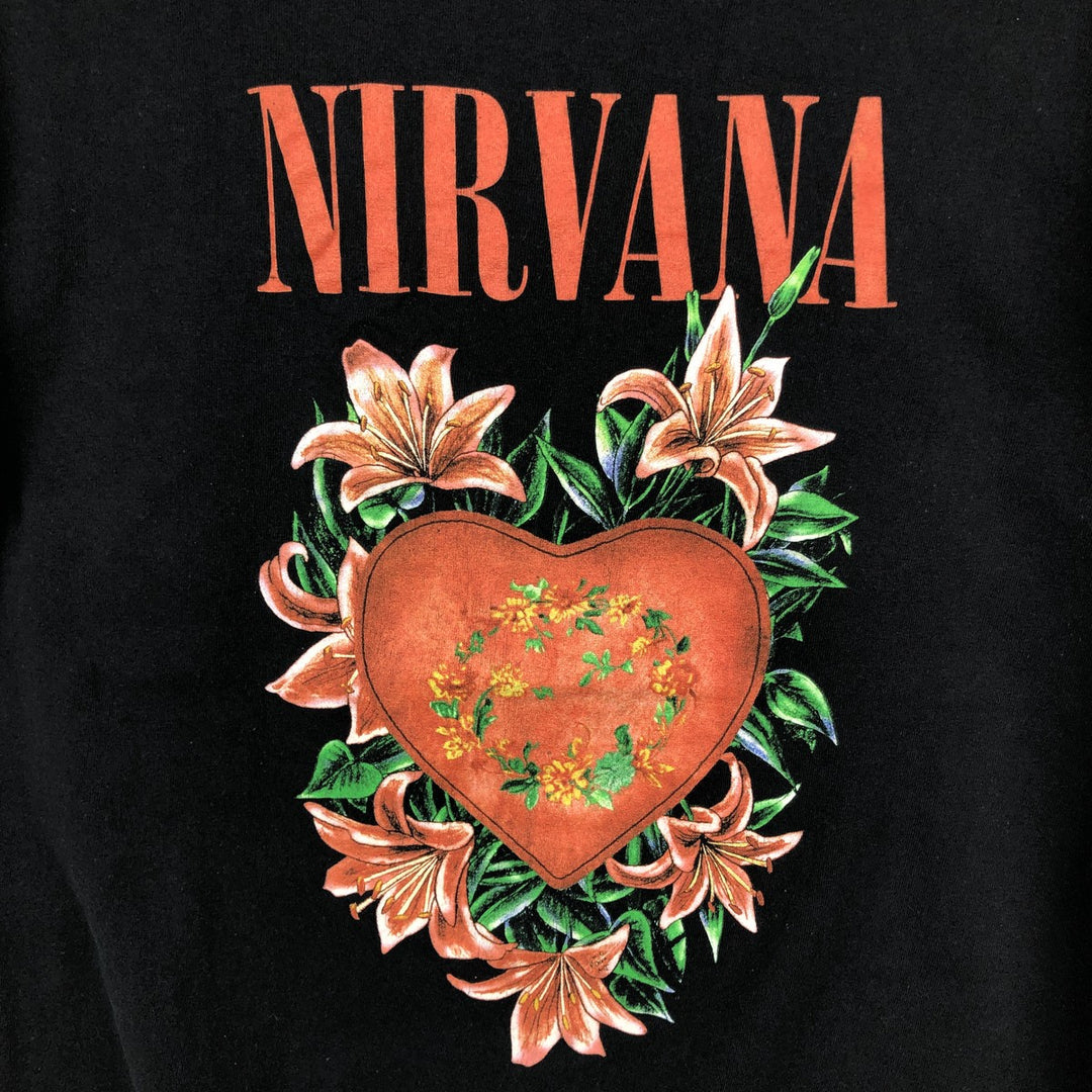 NIRVANA Nirvana Band T-shirt, Band T, Men's M size cotton black type Vintage Second Hand