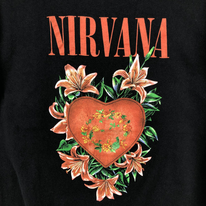 NIRVANA Nirvana Band T-shirt, Band T, Men's M size cotton black type Vintage Second Hand