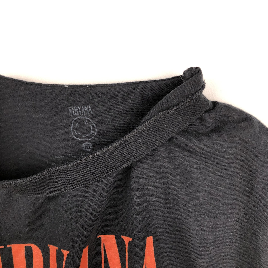NIRVANA Nirvana Band T-shirt, Band T, Men's M size cotton black type Vintage Second Hand