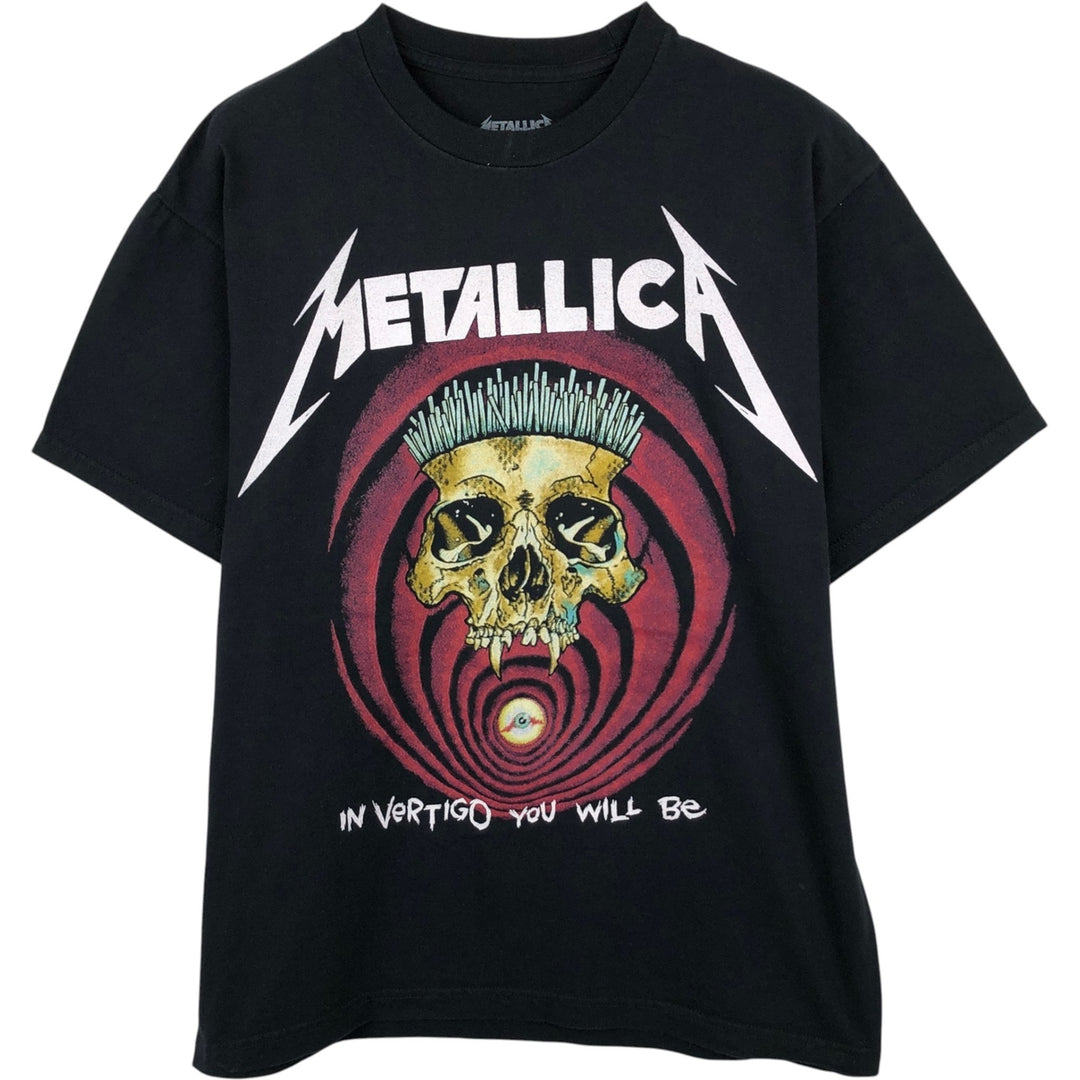 METALLICA Skull Pattern Band T-shirt Band Tee Men's M size cotton black type Vintage Second Hand