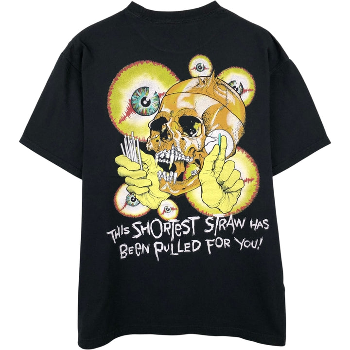 METALLICA Skull Pattern Band T-shirt Band Tee Men's M size cotton black type Vintage Second Hand
